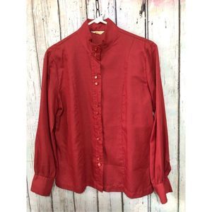 Vintage Union Made Limited Edition Ship & Shore Blouse 1970’s Burgundy Size Medi